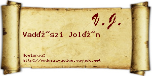 Vadászi Jolán névjegykártya