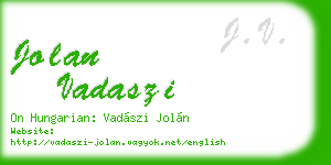 jolan vadaszi business card
