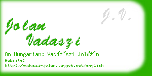 jolan vadaszi business card